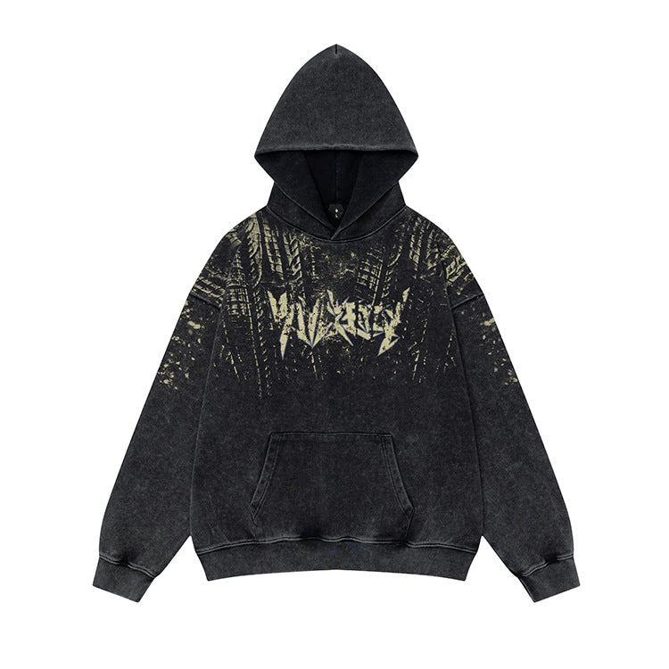 American-style heavyweight loose-fitting hoodie