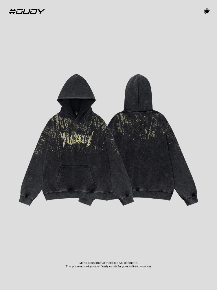 American-style heavyweight loose-fitting hoodie